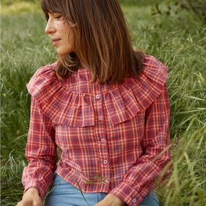 Lykke Wullf Clover Top Red Plaid XS